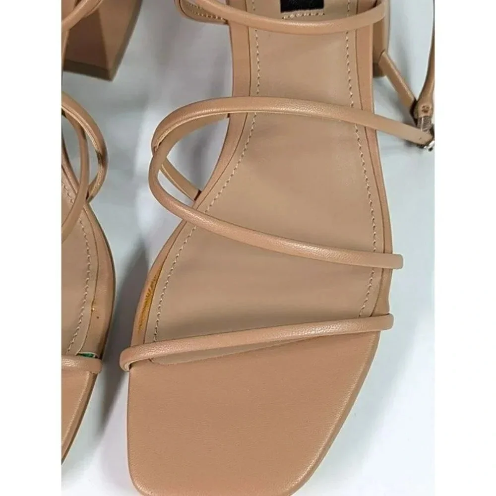 Aqua Women's Raya Beige Strappy High Heel Sandals Size 10 (MSRP $108)